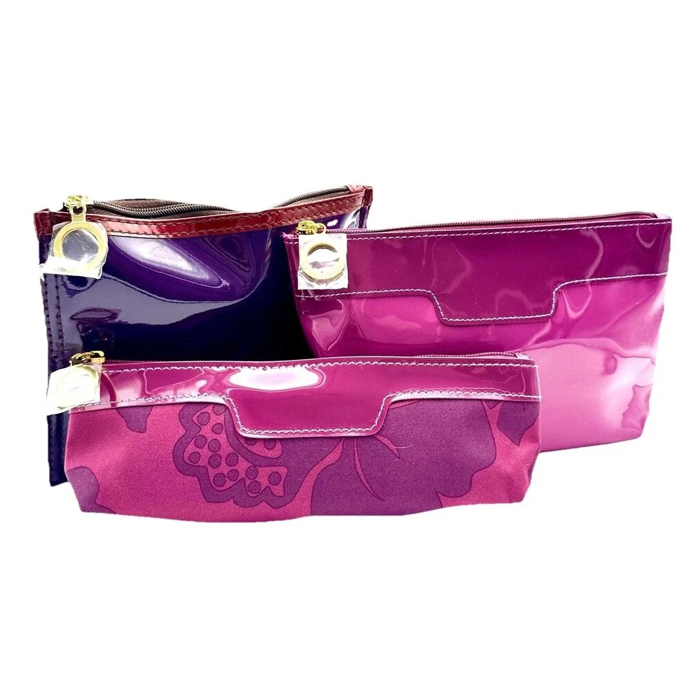 Stylish Cosmetic Bags 3‎ Set Estee Lauder Travel Makeup Organizer Pink & Purple